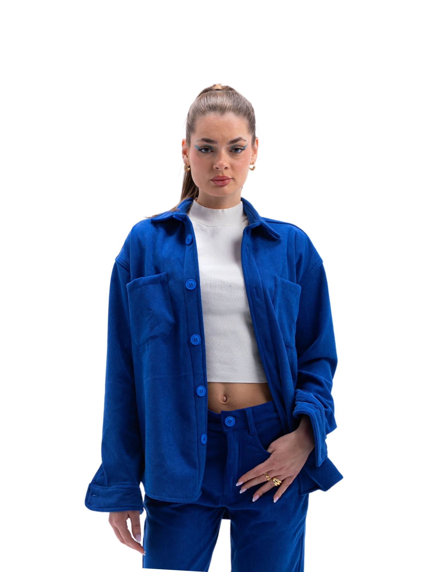 Shirt COBALT BLUE CORDUROY SHIRT UNISEX